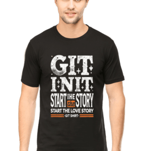 "Git Init Start the Love Story" Men's Classic Cotton T-Shirt